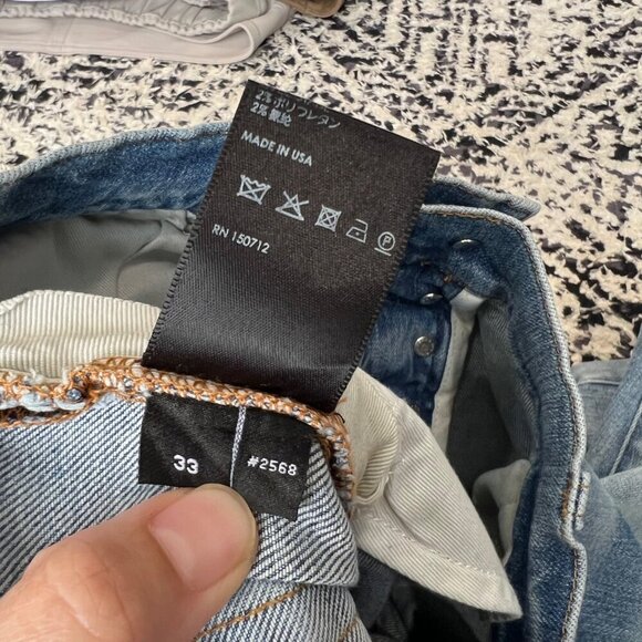 Amiri Men Blue Slash Slim Jeans, Size 33 M76 - Picture 11 of 12